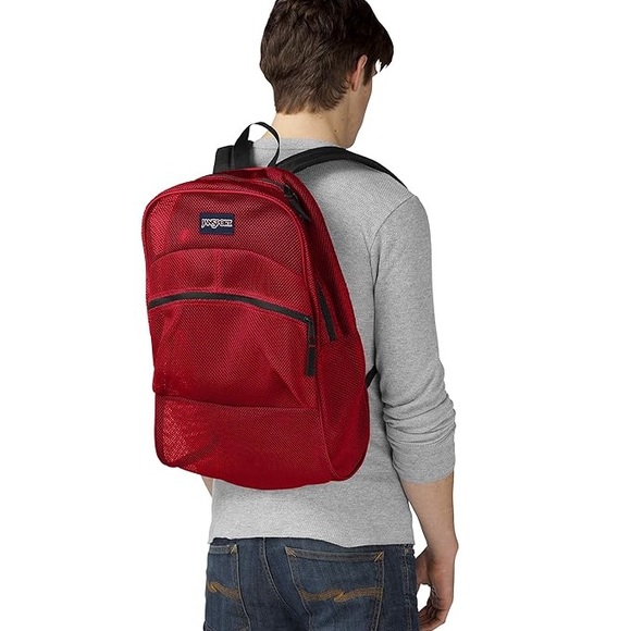 New JANSPORT Mesh Backpack 32L Great for Sport Equipment, High Risk Red - Picture 2 of 2